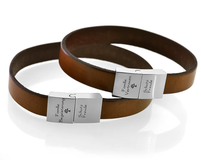 PARTNERARMBÄNDER ARMBAND MIT GRAVUR AUF LEDER & VERSCHLUSS