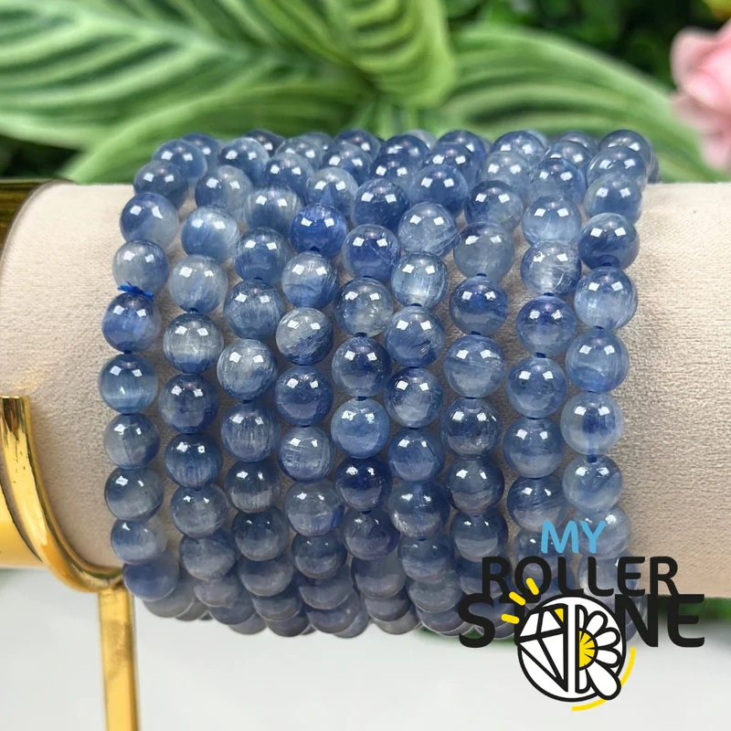 Blaues Kyanit-Katzenaugenarmband