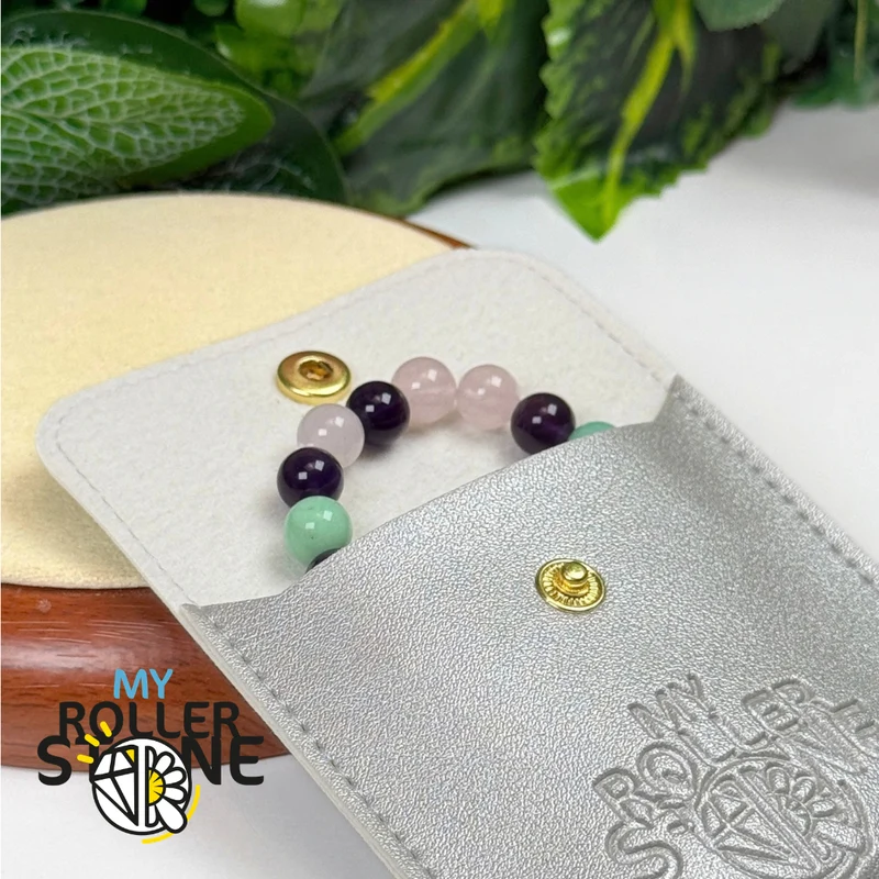 Lebensweg-Armband 33 – Rosenquarz, Amethyst & Chrysopras