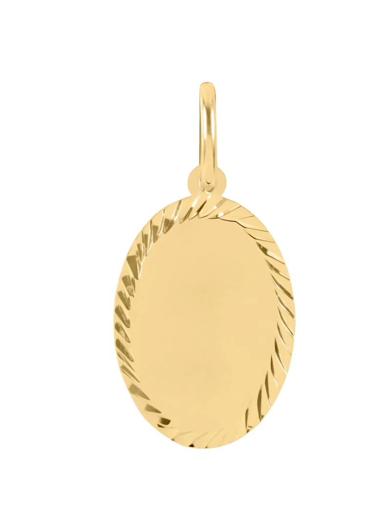 Engraved Ellipse Anhänger mit Diamantenschliff