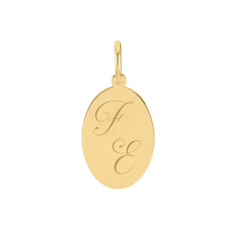 Engraved Ellipse Anhänger