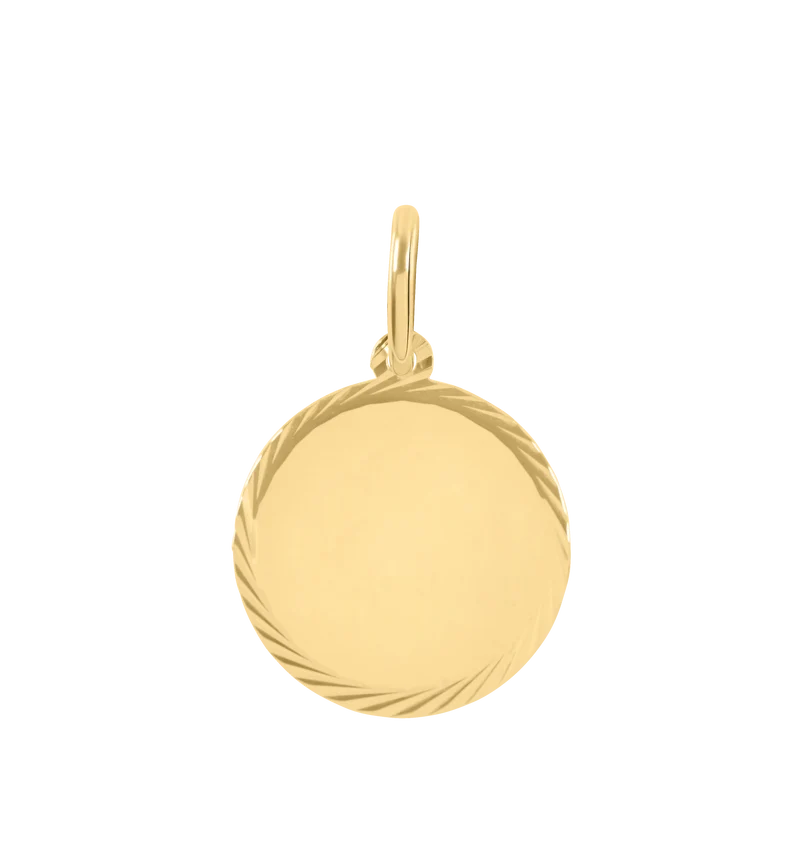 Engraved Round Anhänger mit Diamantschliff