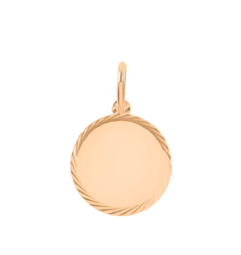 Engraved Round Anhänger mit Diamantschliff