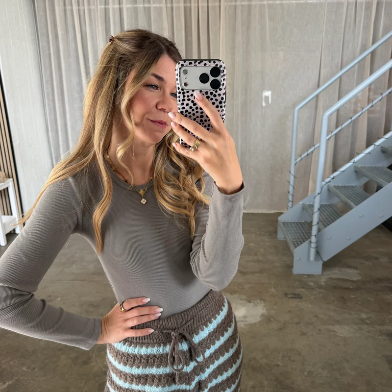 Basic Longsleeve Nora - Grau Taupe