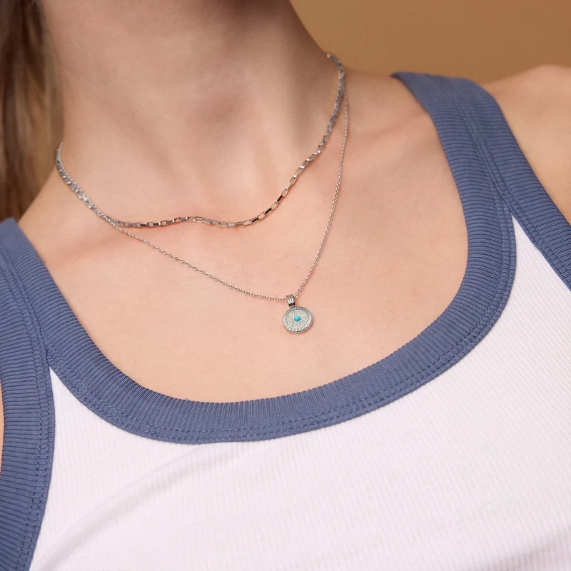 December Natural Birthstone Pendant Necklace