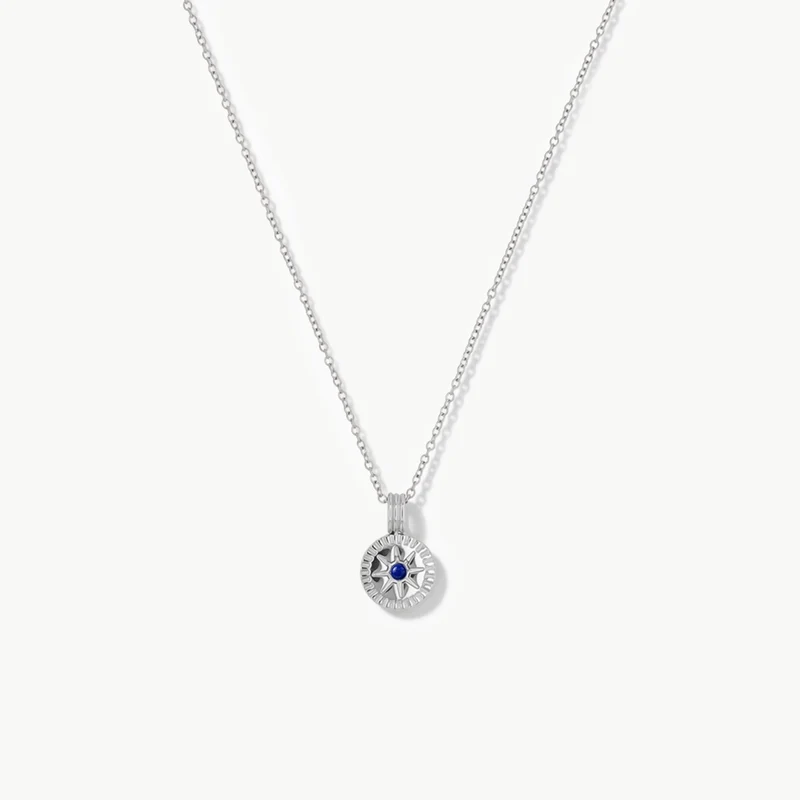 September Natural Birthstone Pendant Necklace