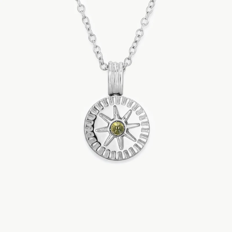 August Natural Birthstone Pendant Necklace
