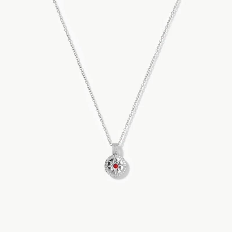 July Natural Birthstone Pendant Necklace