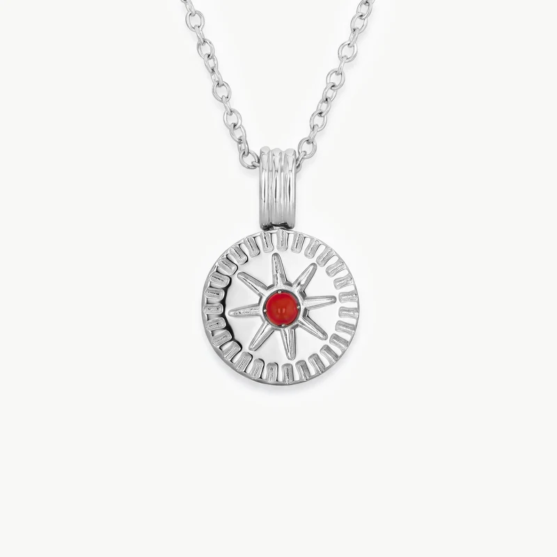 July Natural Birthstone Pendant Necklace