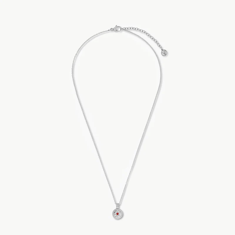 July Natural Birthstone Pendant Necklace