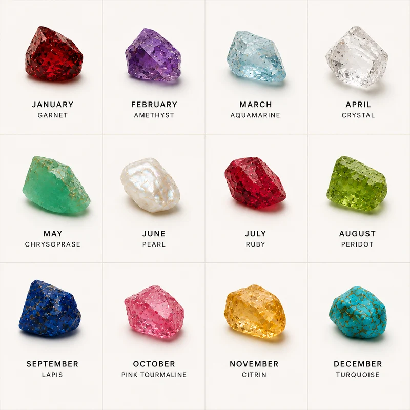 January Natural Birthstone Pendant Necklace