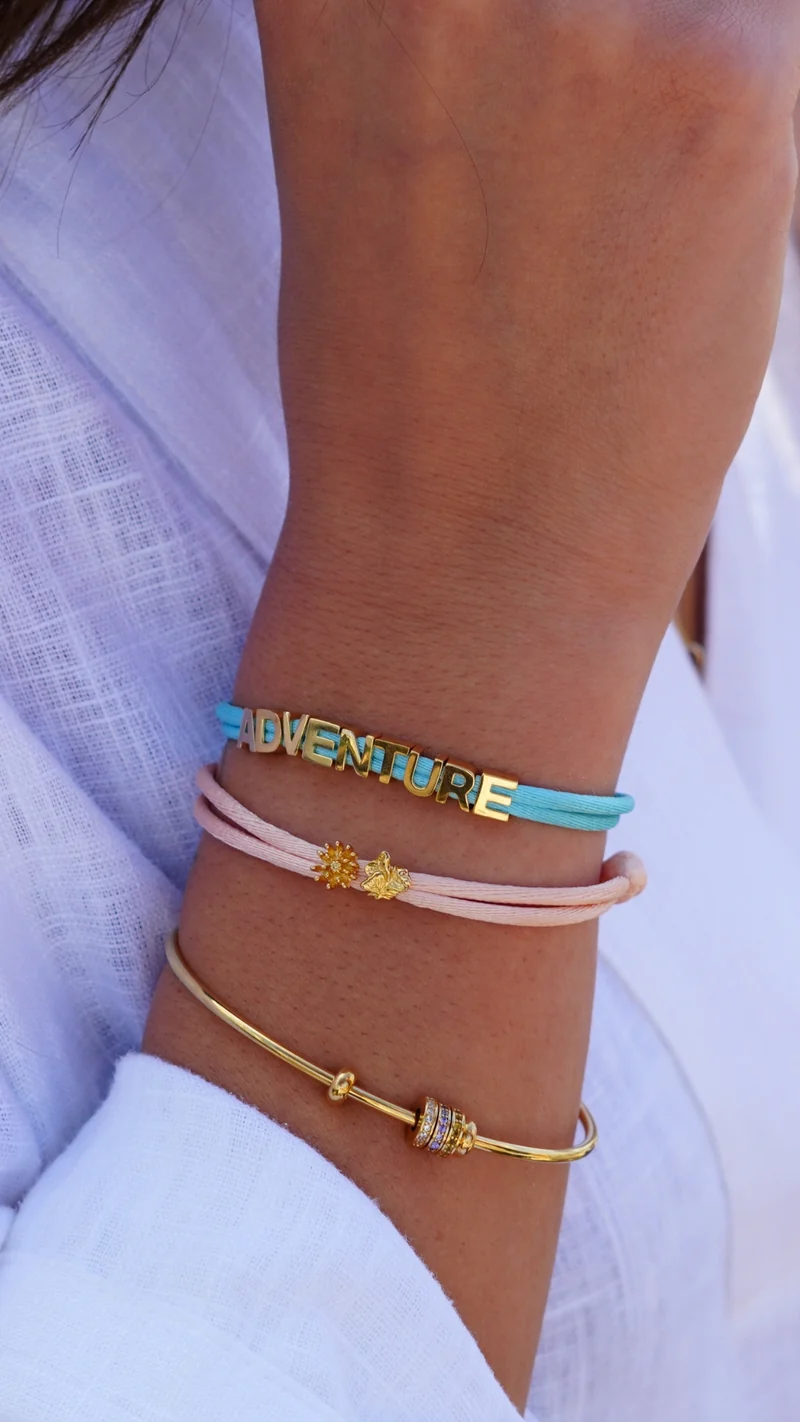 Geboortesteen Disc Bangle - Verguld - Gepersonaliseerde Armband