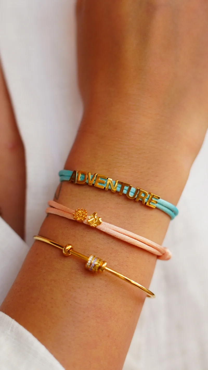 Geboortesteen Disc Bangle - Verguld - Gepersonaliseerde Armband