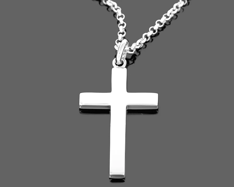 KETTE MIT KREUZ ANHÄNGER, SILBERKETTE, TAUFGESCHENK