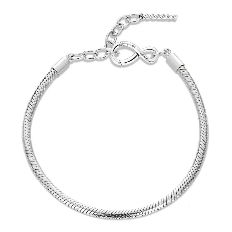 Forever Love Infinity Clasp Adjustable Charm Bracelet