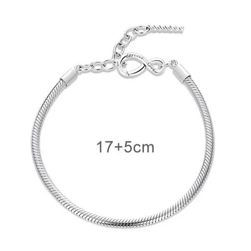 Forever Love Infinity Clasp Adjustable Charm Bracelet
