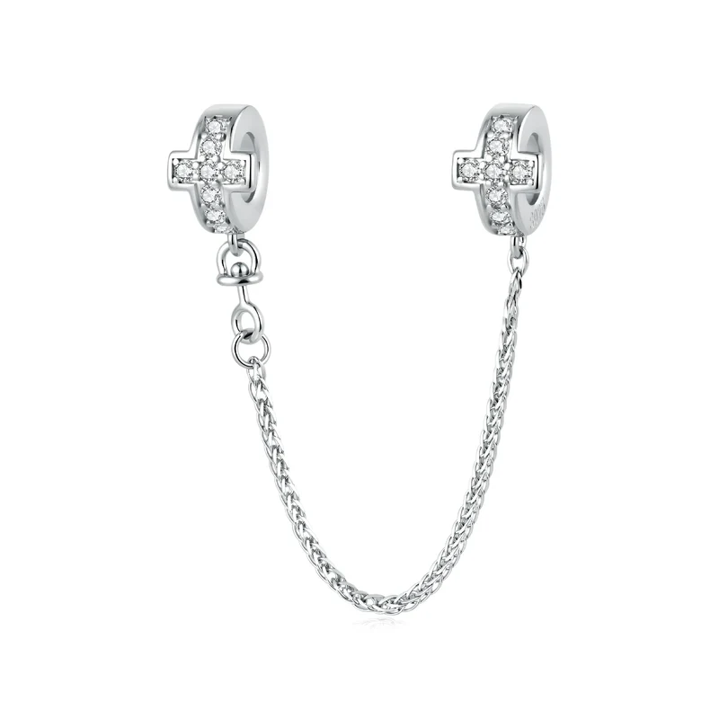 Sparkling Cross Faith Safety Chain | CZ