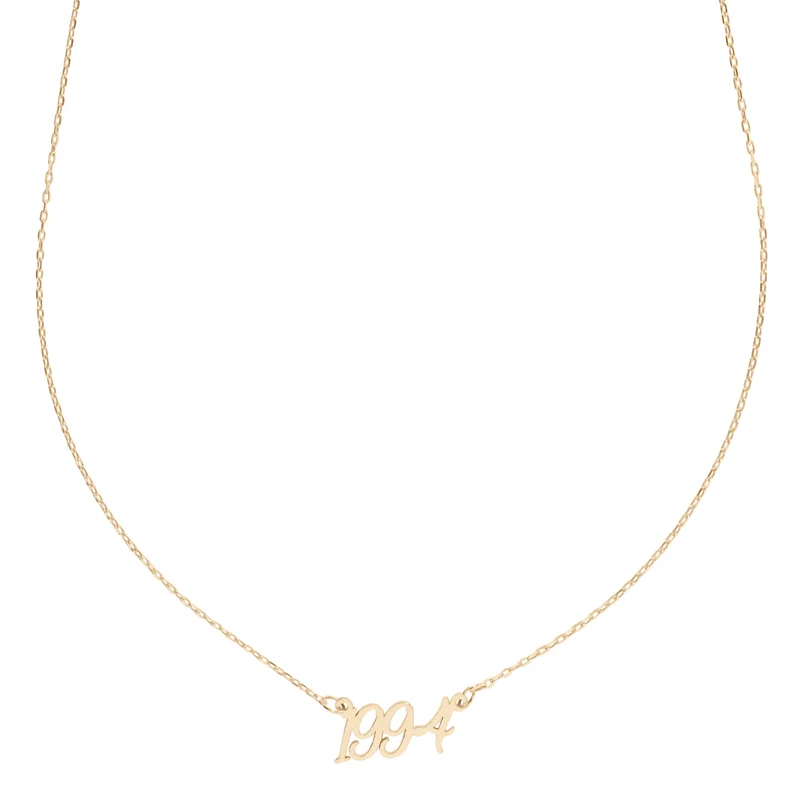 Personalisierte Datum-Halskette - 14 K Massivgold