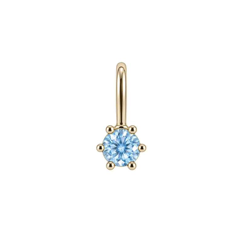 Dezember Swiss Blue Topas Geburtsstein-Anhänger - 14 K Massivgold