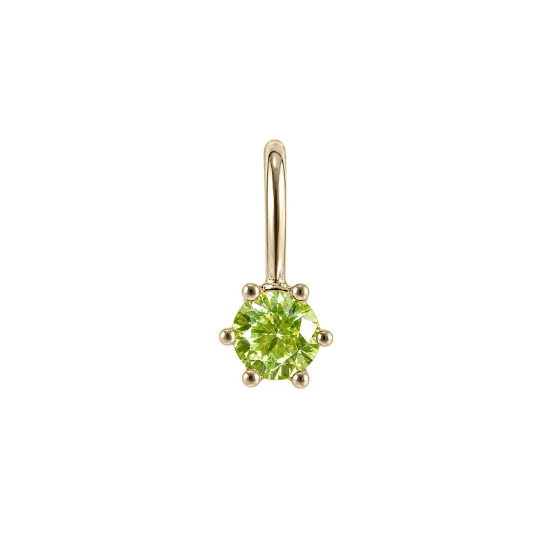 August Peridot Geburtsstein-Anhänger - 14 K Massivgold