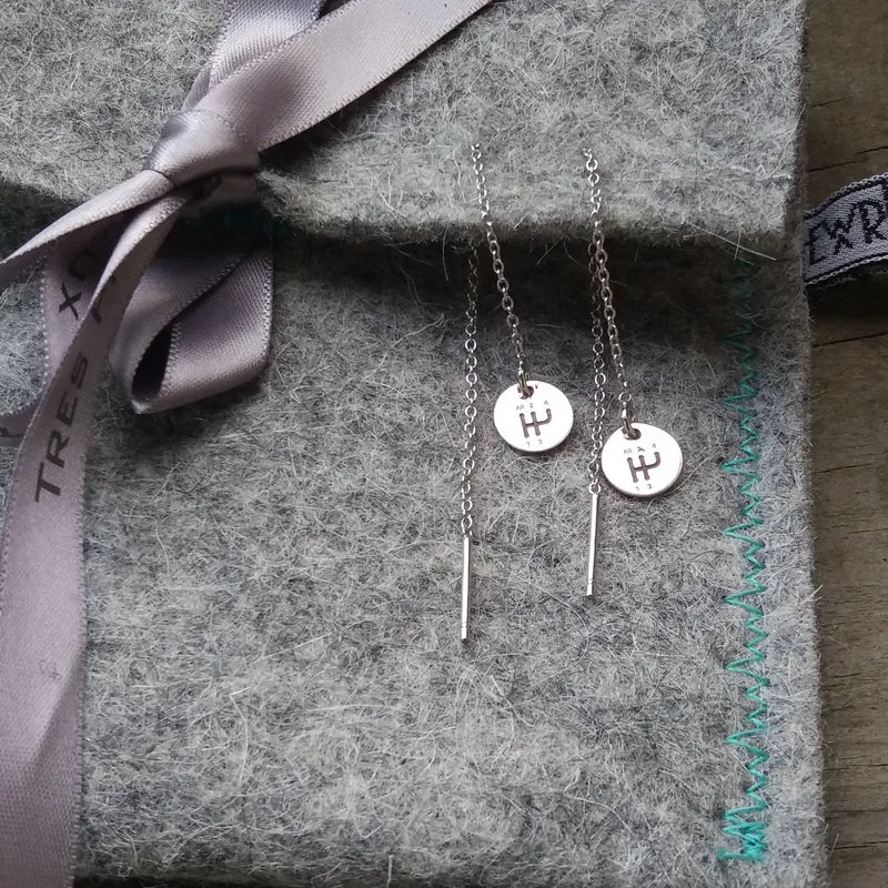 Gear shift pattern earrings