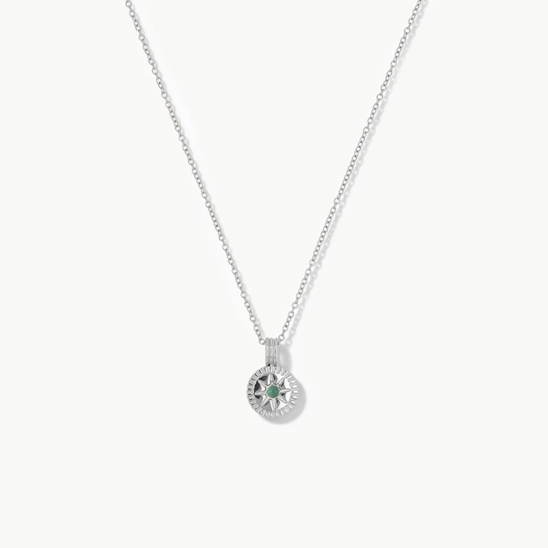 March Natural Birthstone Pendant Necklace