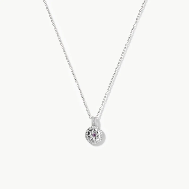 February Natural Birthstone Pendant Necklace