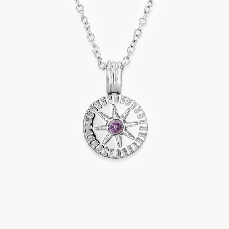 February Natural Birthstone Pendant Necklace
