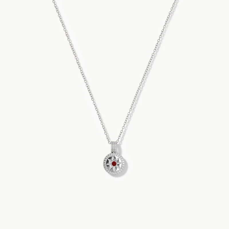 January Natural Birthstone Pendant Necklace