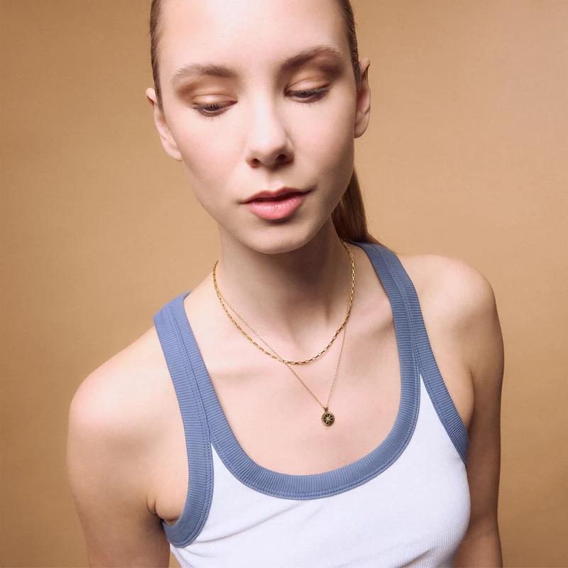 March Natural Birthstone Pendant Necklace
