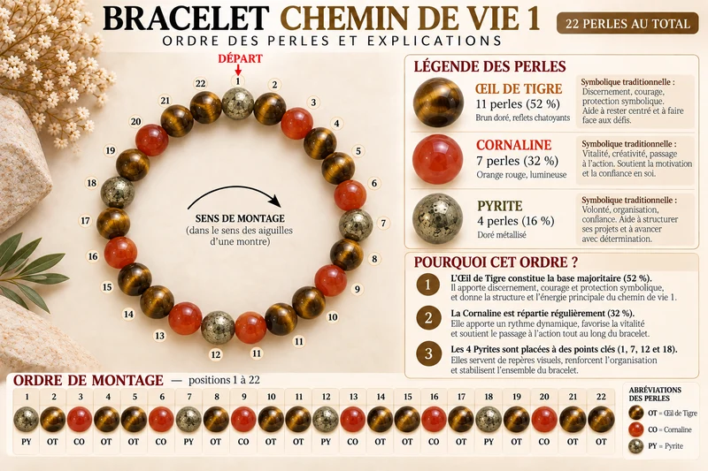 Lebensweg-Armband 1 – Tigerauge, Karneol & Pyrit