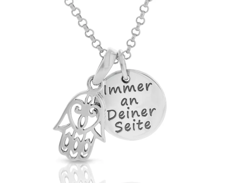 Halskette Hand Fatima 925 Sterling Silber Talisman Damenschmuck