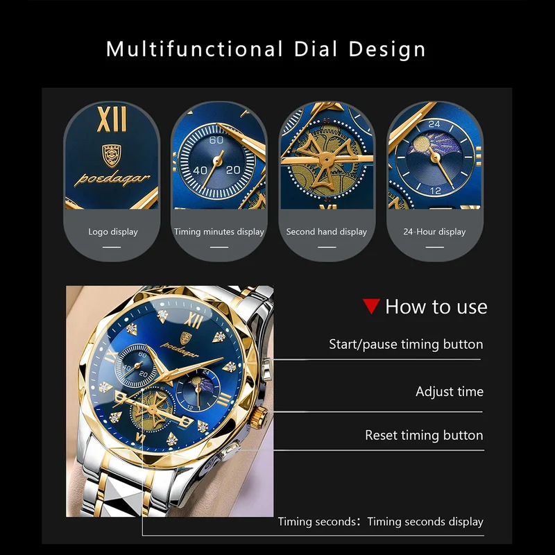Montre Homme Acier, Chronographe