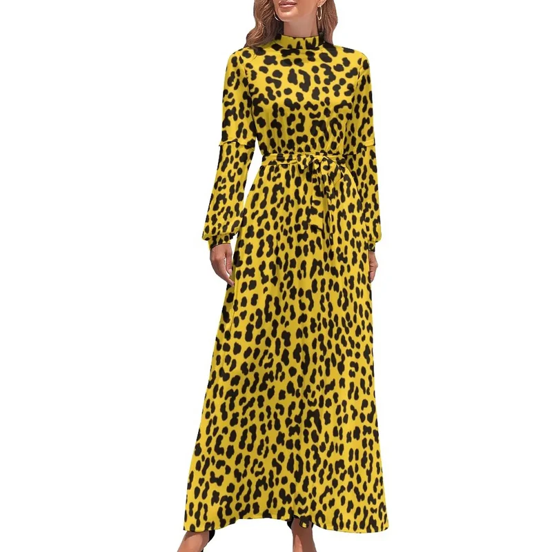 Robe Maxi Année 80 à Pois Bleus