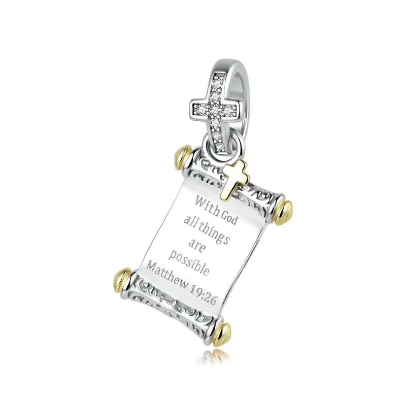 "With God All Things Are Possible" Scroll Dangle Charm | GP ZA