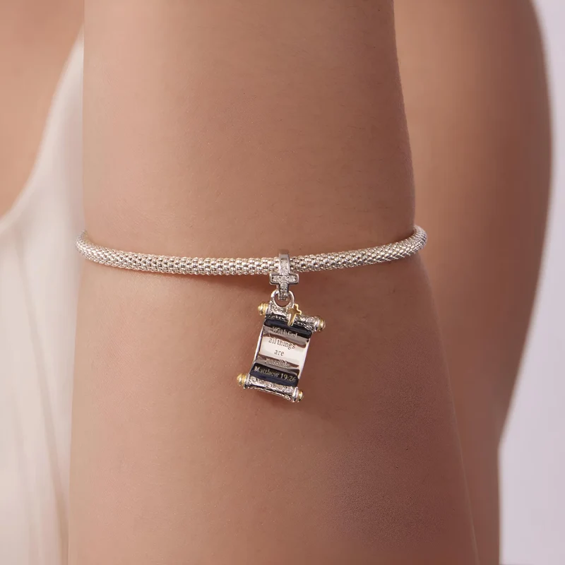 "With God All Things Are Possible" Scroll Dangle Charm | GP ZA