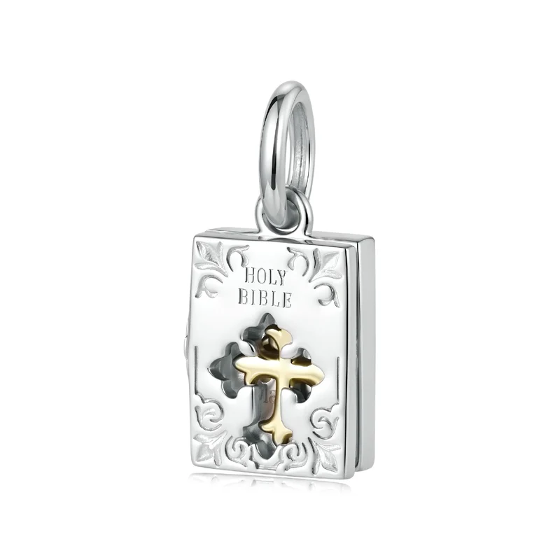 Openwork Cross inside Bible Dangle Charm | GP