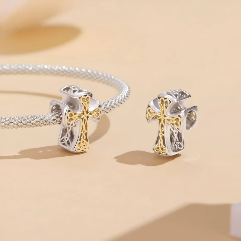 Beautiful Two Tone Cross Charm | GP