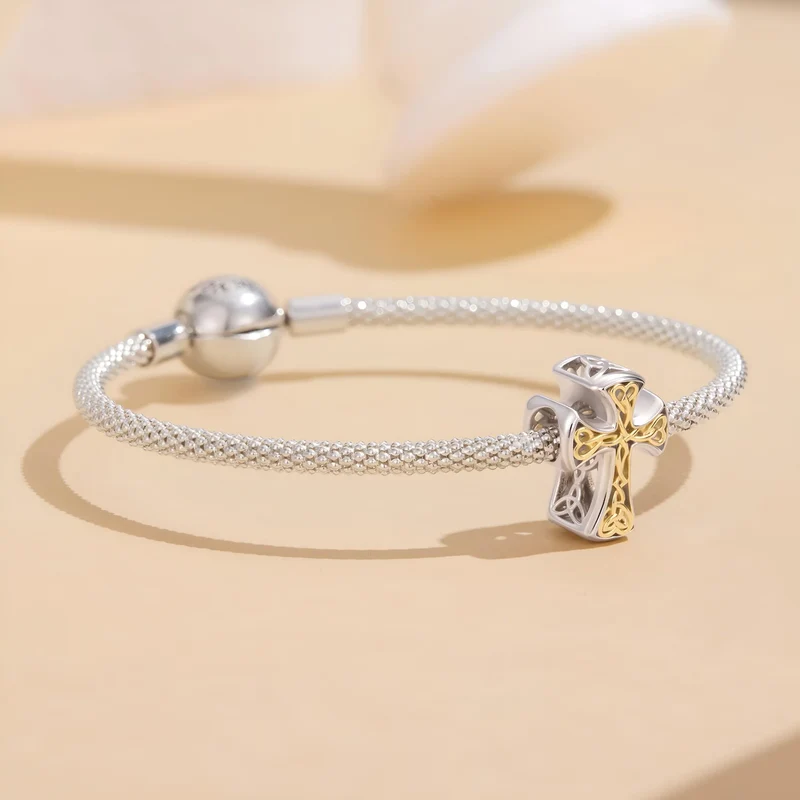 Beautiful Two Tone Cross Charm | GP
