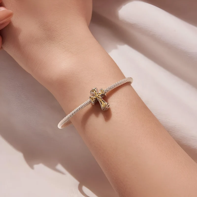Beautiful Two Tone Cross Charm | GP
