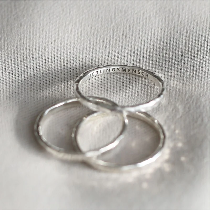 Layer Silberring 925 Silber mit Gravur