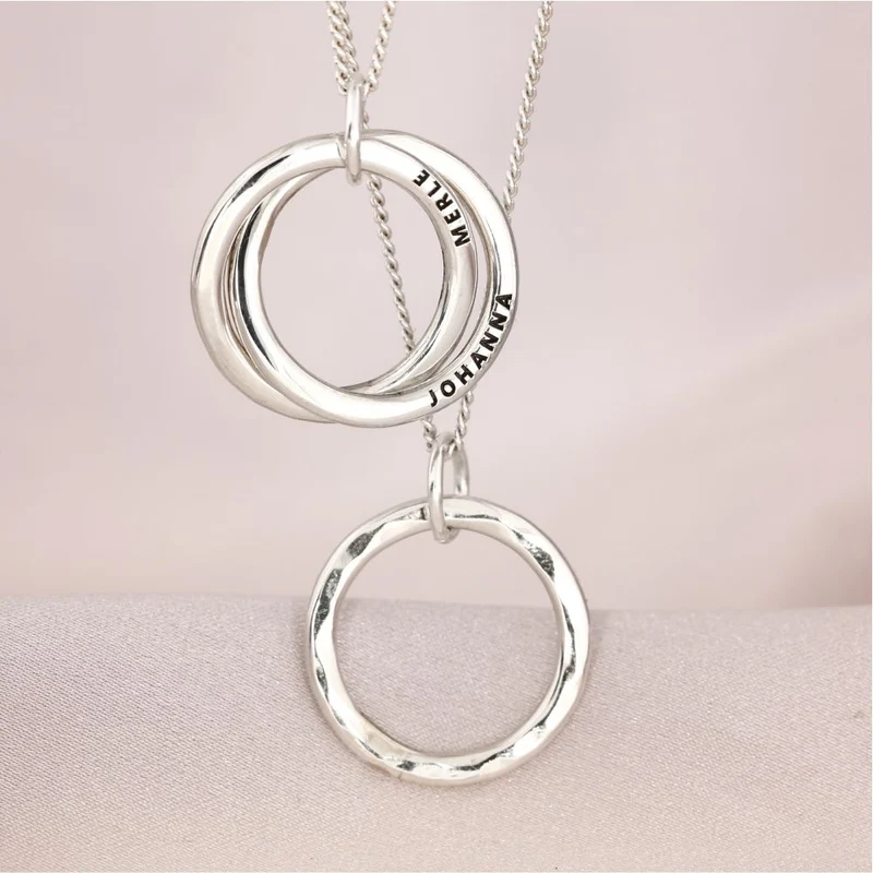 Familienkette verschlungene Ringe 2cm