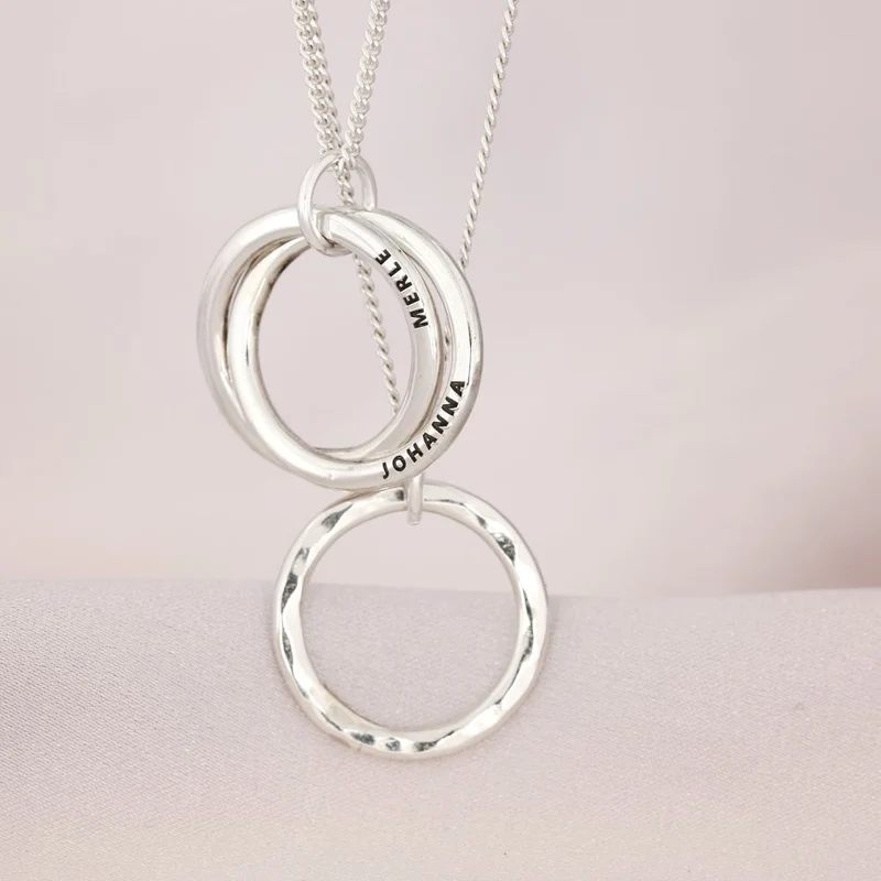 Familienkette verschlungene Ringe 2cm
