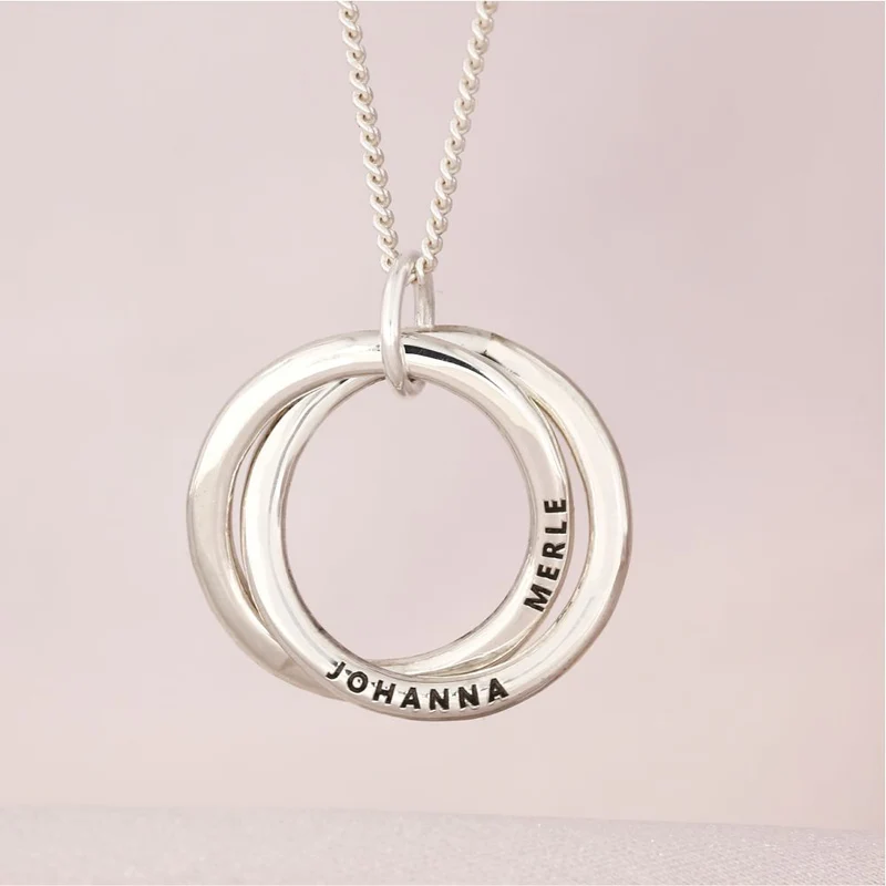 Familienkette verschlungene Ringe 2cm