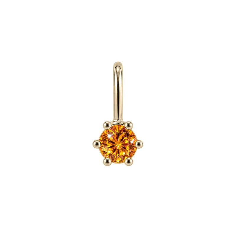 November Citrin Geburtsstein-Anhänger - 14 K Massivgold