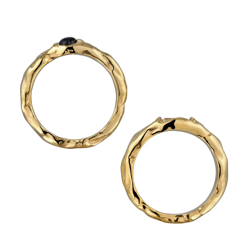 Ringset Melted | Onyx (Schwarz) & Topas (Weiß)
