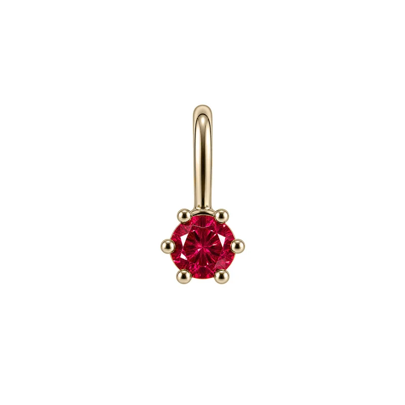 Juli roter Achat Geburtsstein-Anhänger - 14 K Massivgold