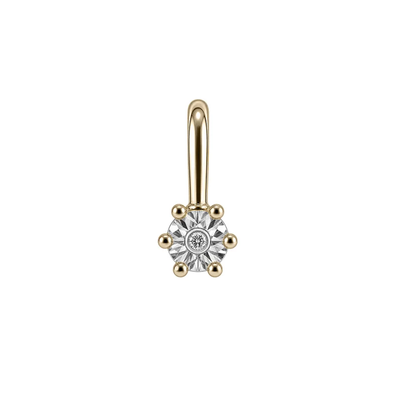 April Diamant Geburtsstein-Anhänger - 14 K Massivgold