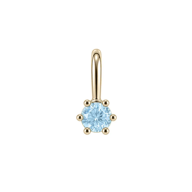 März Aquamarin Geburtsstein-Anhänger - 14 K Massivgold
