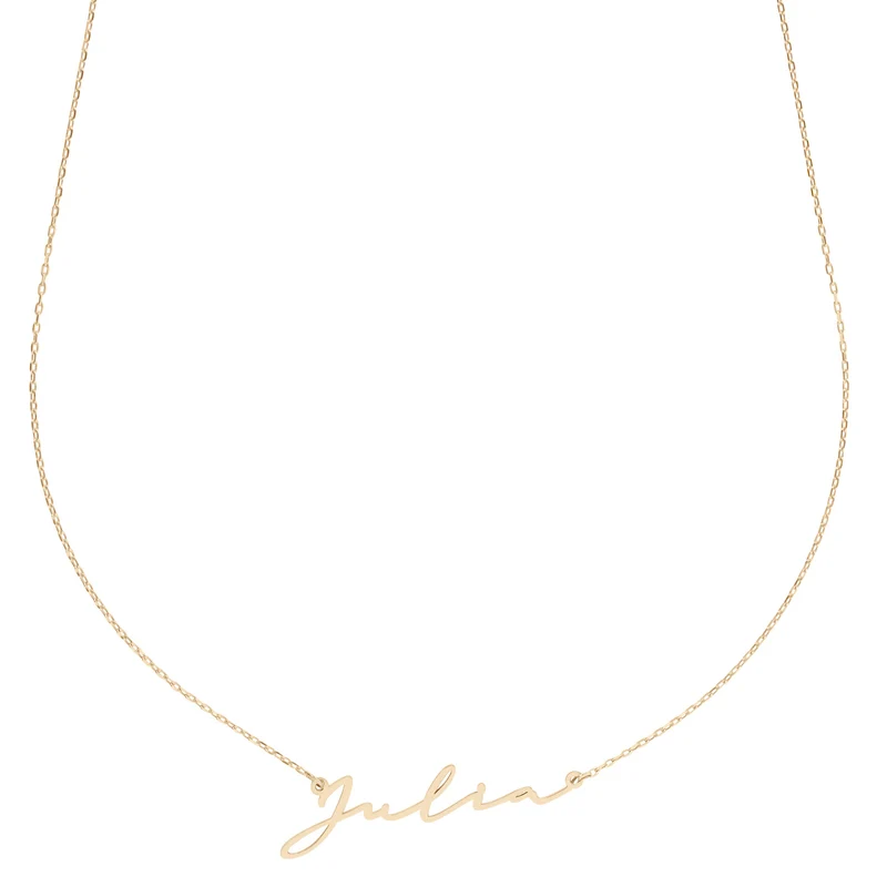 Personalisierte Namen-Halskette - 14 K Massivgold